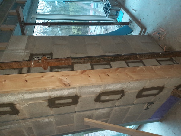 Light weight blocks replaced with high density ones under supporting beams